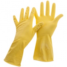 Перчатки резиновые хоз. универсальные, размер в ассорт., желтые