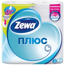 Бумага туалетная Zewa Плюс, 2-слойная, 4шт., тиснение, белая