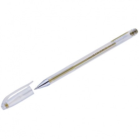 Ручка гелевая Crown "Hi-Jell Metallic" золото металлик, 0,7мм фото 1