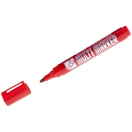 Маркер перманентный Crown "Multi Marker" красный, пулевидный, 3мм фото 1