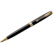 Ручка шариковая Parker "Sonnet Black Lacquer GT" черная, 1,0мм, поворот., подар. уп. фото 1