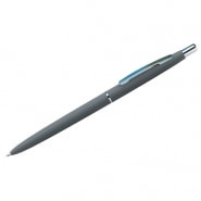 Ручка шариковая Berlingo "Silk Premium" синяя, 0,7мм, корпус серый/хром, кнопочн., пластик. футляр фото 1